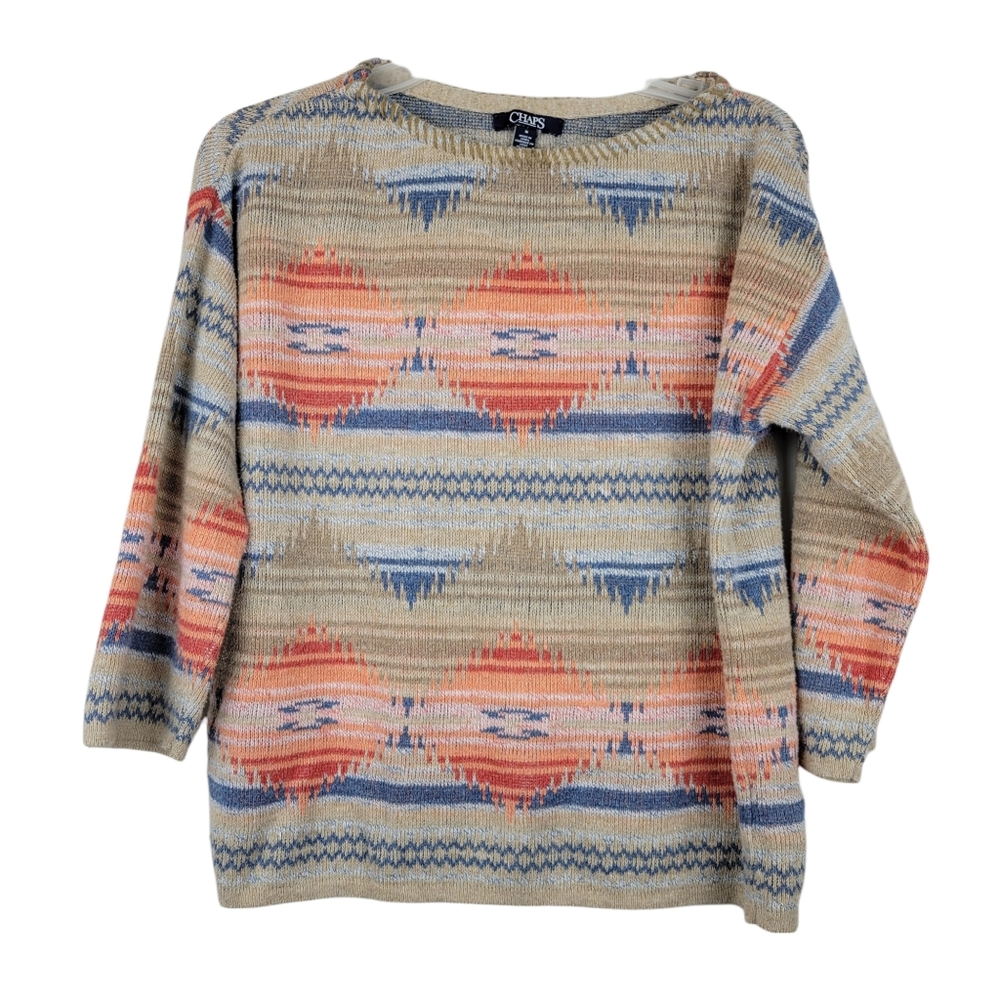 Chaps Tribal Aztec Southwestern Knit Sweater